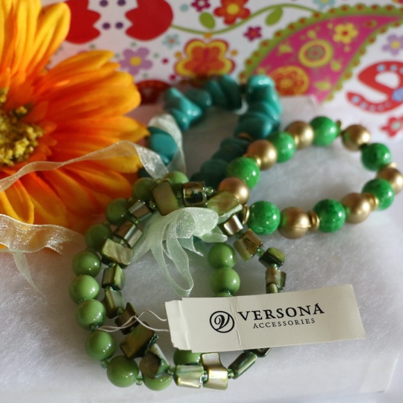 Versona Jewelry - New! Boho Bracelets Stone & Bead Multi Stretch Set